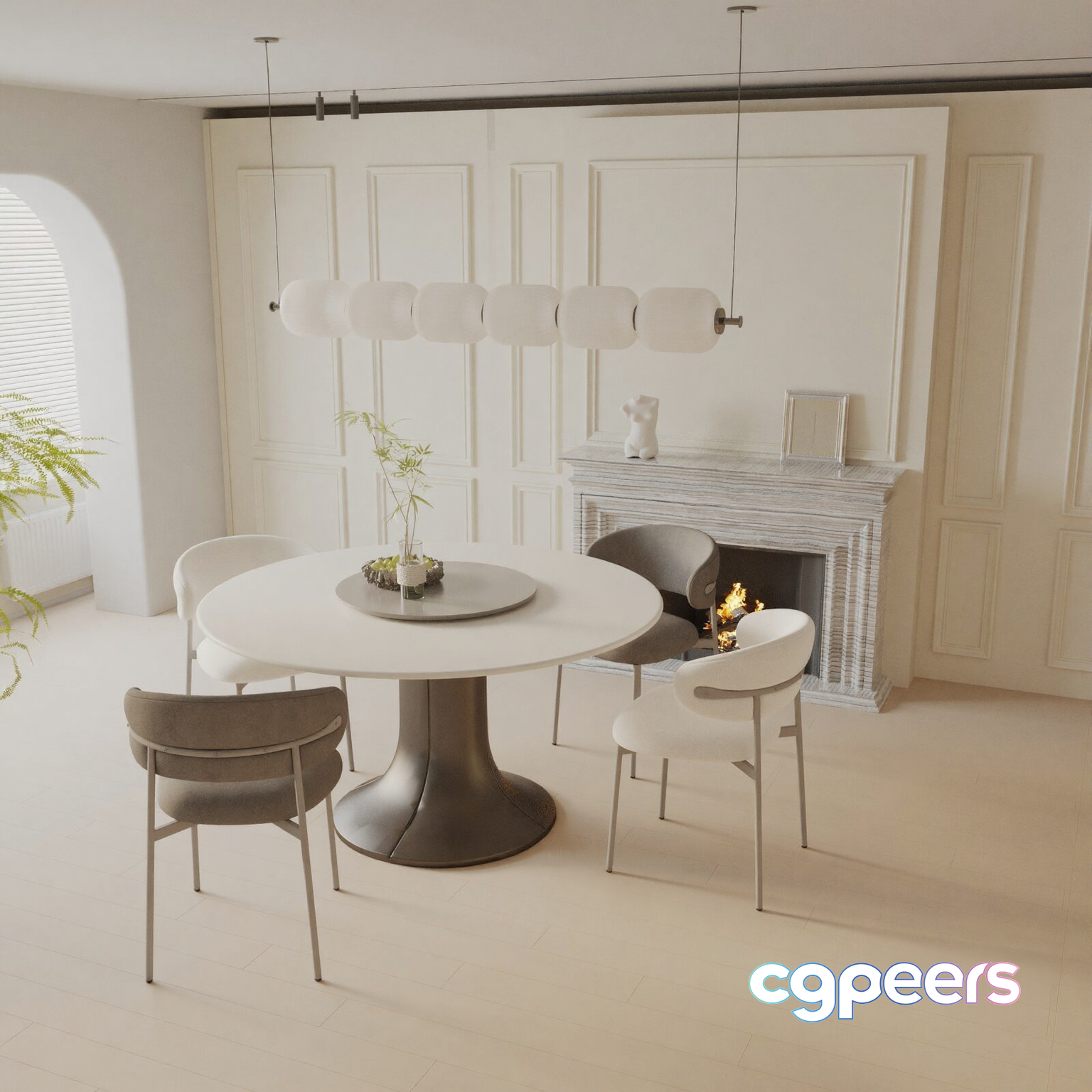 Modern Dining Room 3D Model - 12999 - VRAY Render