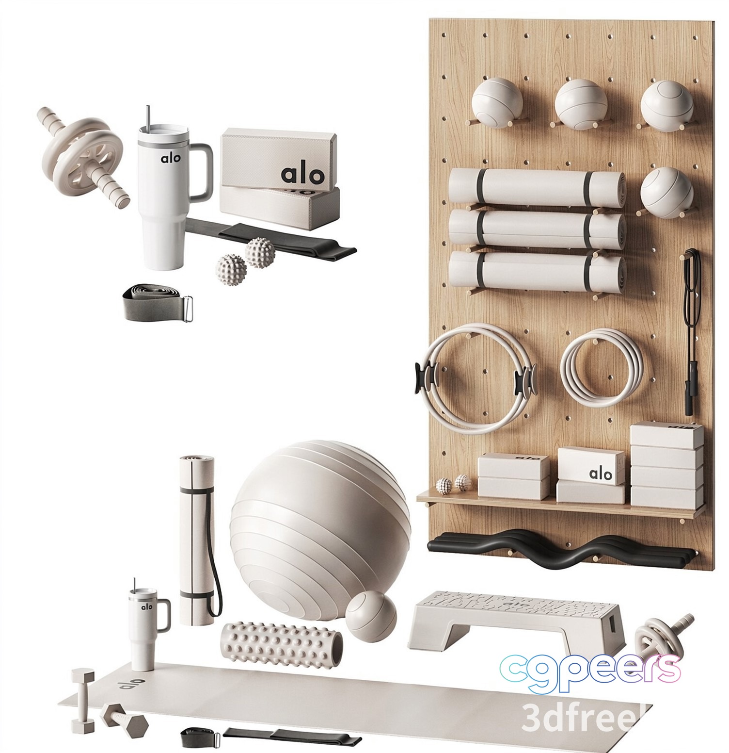 A Collection Of Exercise Equipment 3D Model - 21566 - VRAY Render