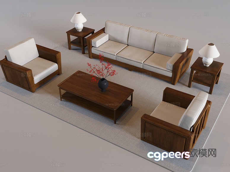 Modern Living Room 3D Model - 5083 - VRAY Render