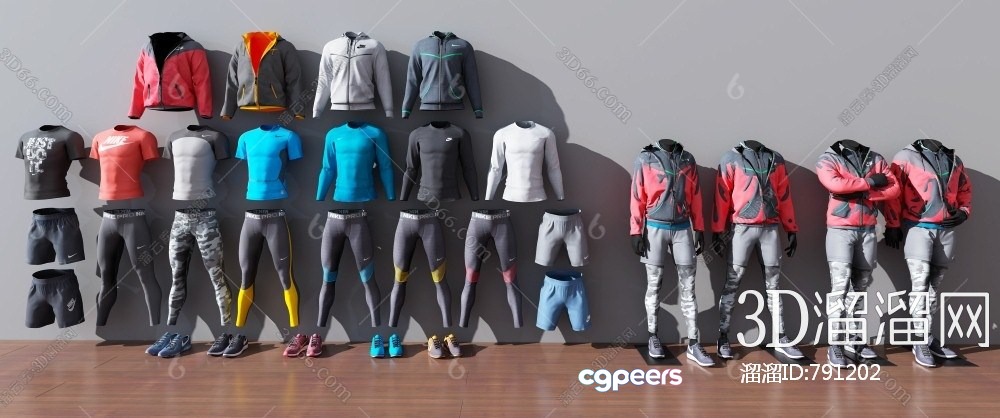 A Collection Of Athletic Wear 3D Model - 10558 - VRAY Render A Collection Of Athletic Wear 3D Model - 10558 - VRAY Render