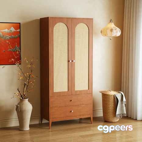 Modern Wooden Cabinet 3D Model - 1485 - VRAY Render