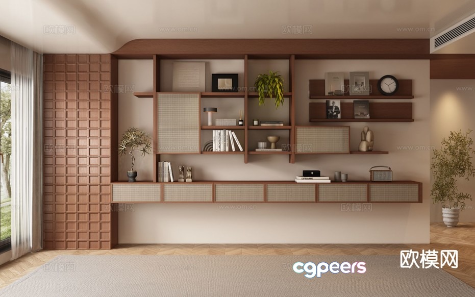 Modern Wall Shelving 3D Model - 2596 - VRAY Render Modern Wall Shelving 3D Model - 2596 - VRAY Render