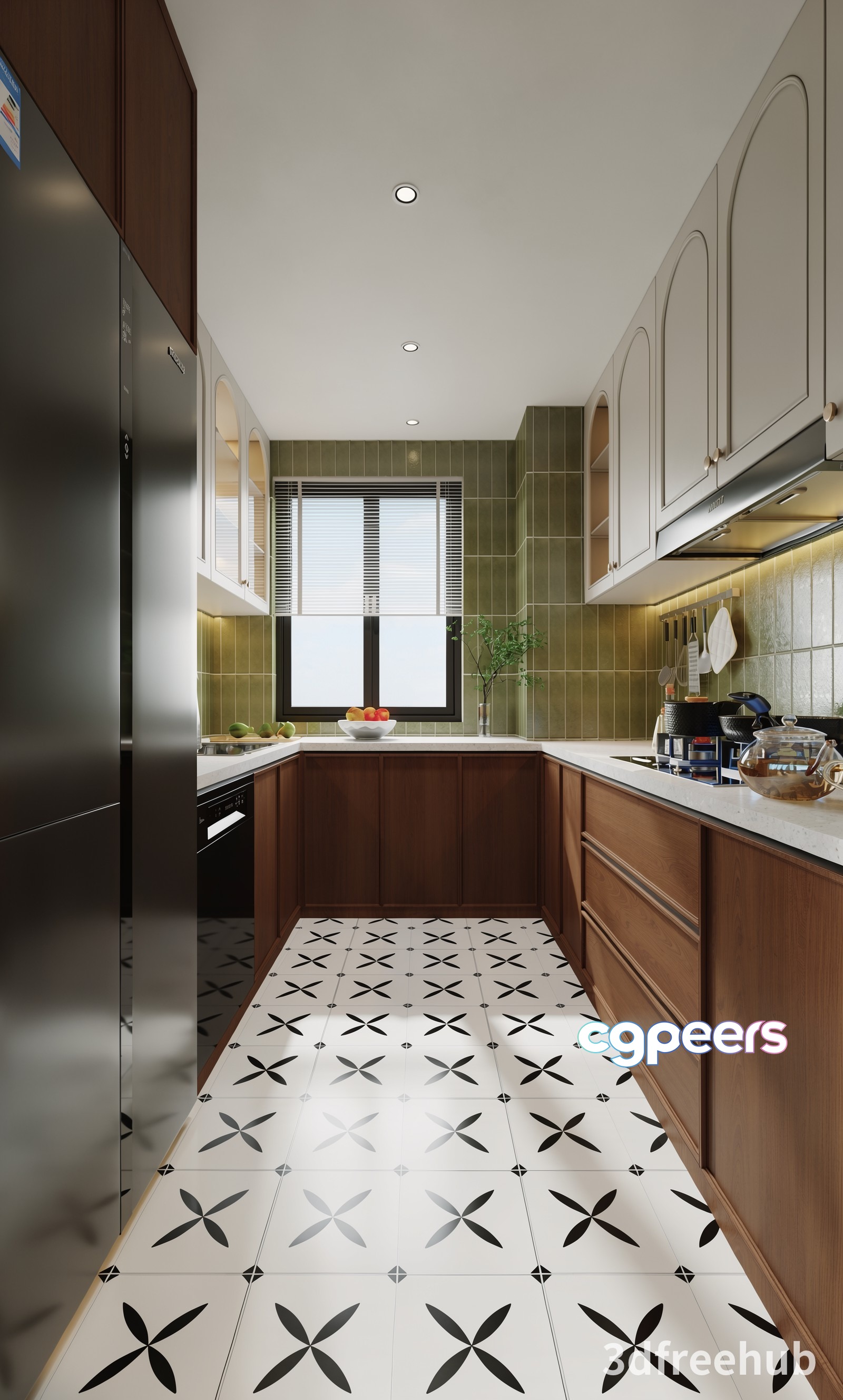 A Modern Kitchen 3D Model - 23020 - VRAY Render