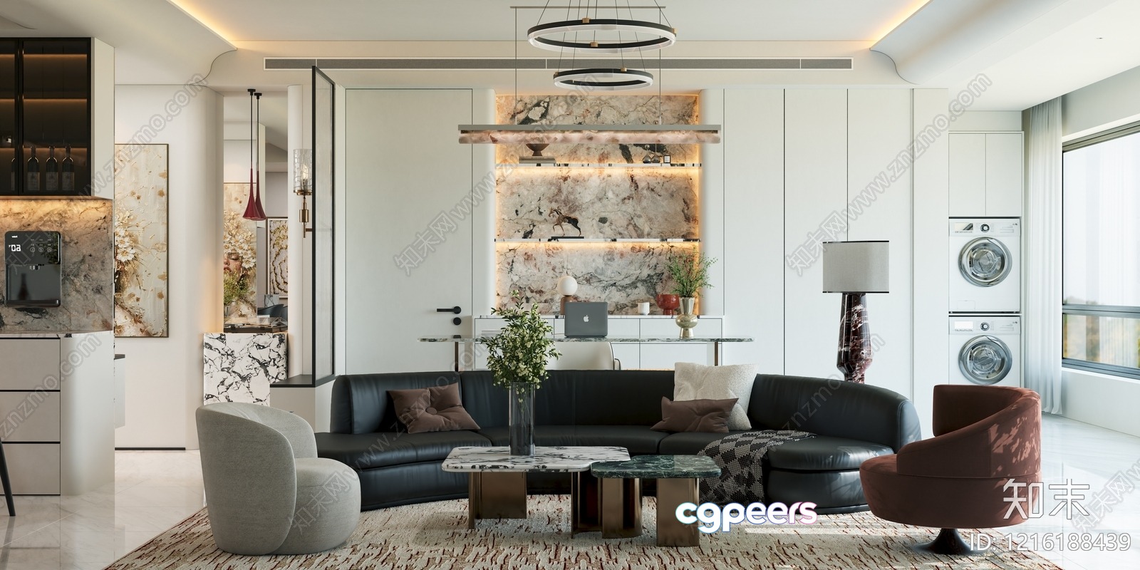 Modern Living Room 3D Model - 12295 - VRAY Render