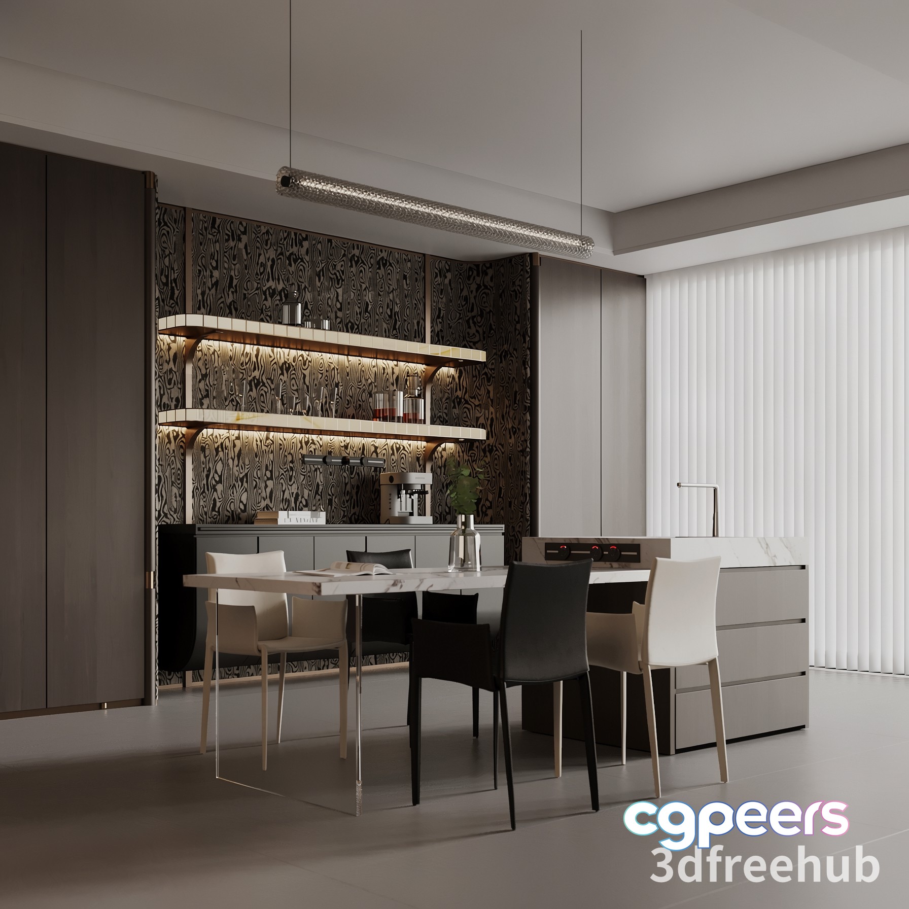 Modern Kitchen 3D Model - 22202 - VRAY Render Modern Kitchen 3D Model - 22202 - VRAY Render