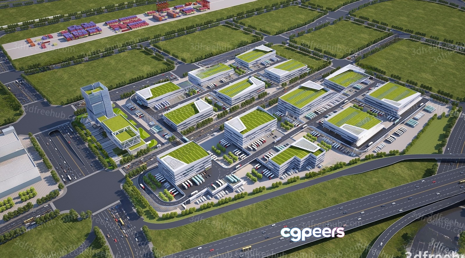 A Large-Scale 3D Rendering Of A Commercial Complex 3D Model - 18750 - VRAY Render