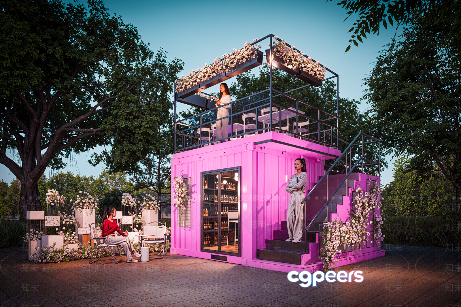 A Pink Shipping Container 3D Model - 4951 - VRAY Render A Pink Shipping Container 3D Model - 4951 - VRAY Render