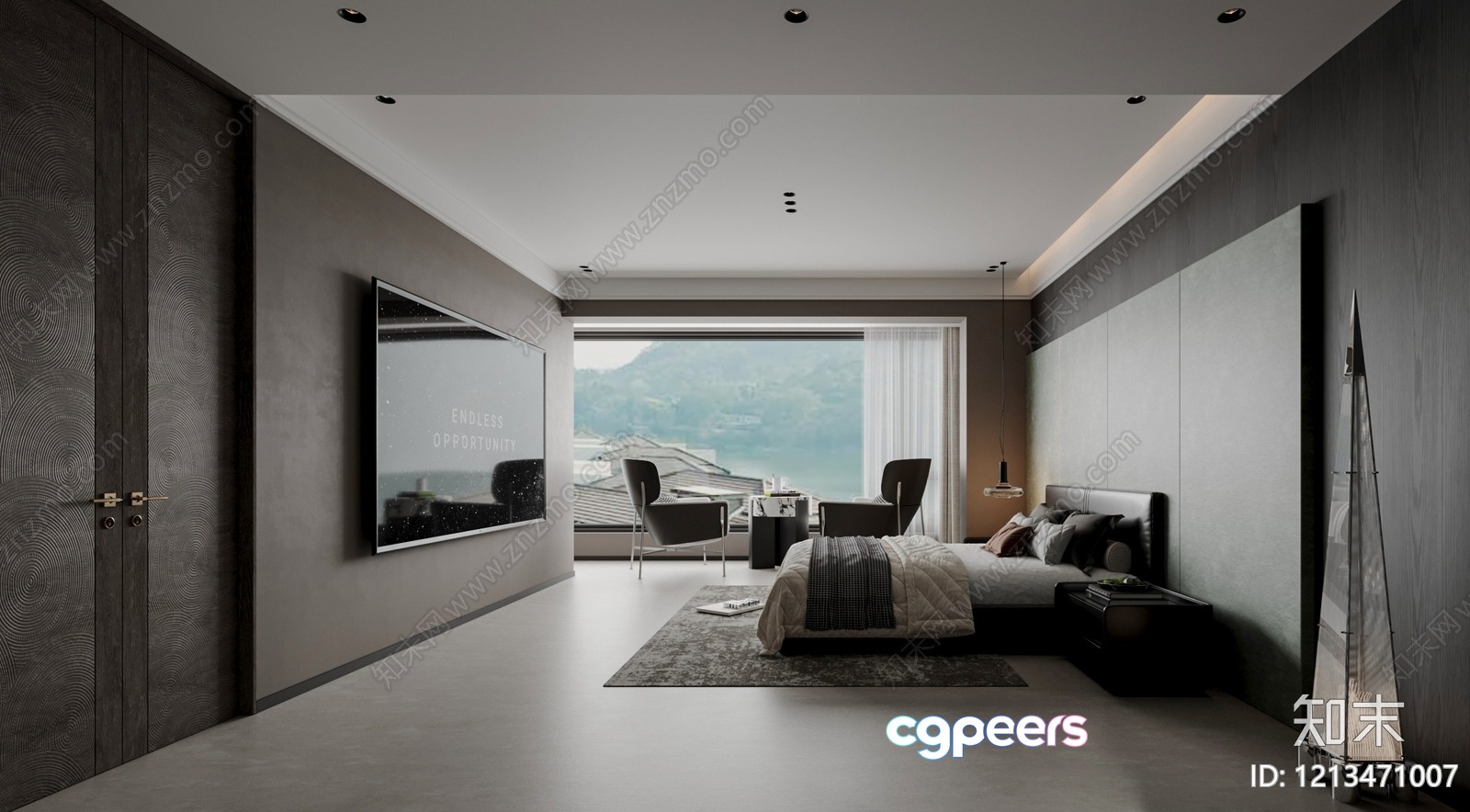 Modern Master Bedroom 3D Model - 6193 - VRAY Render