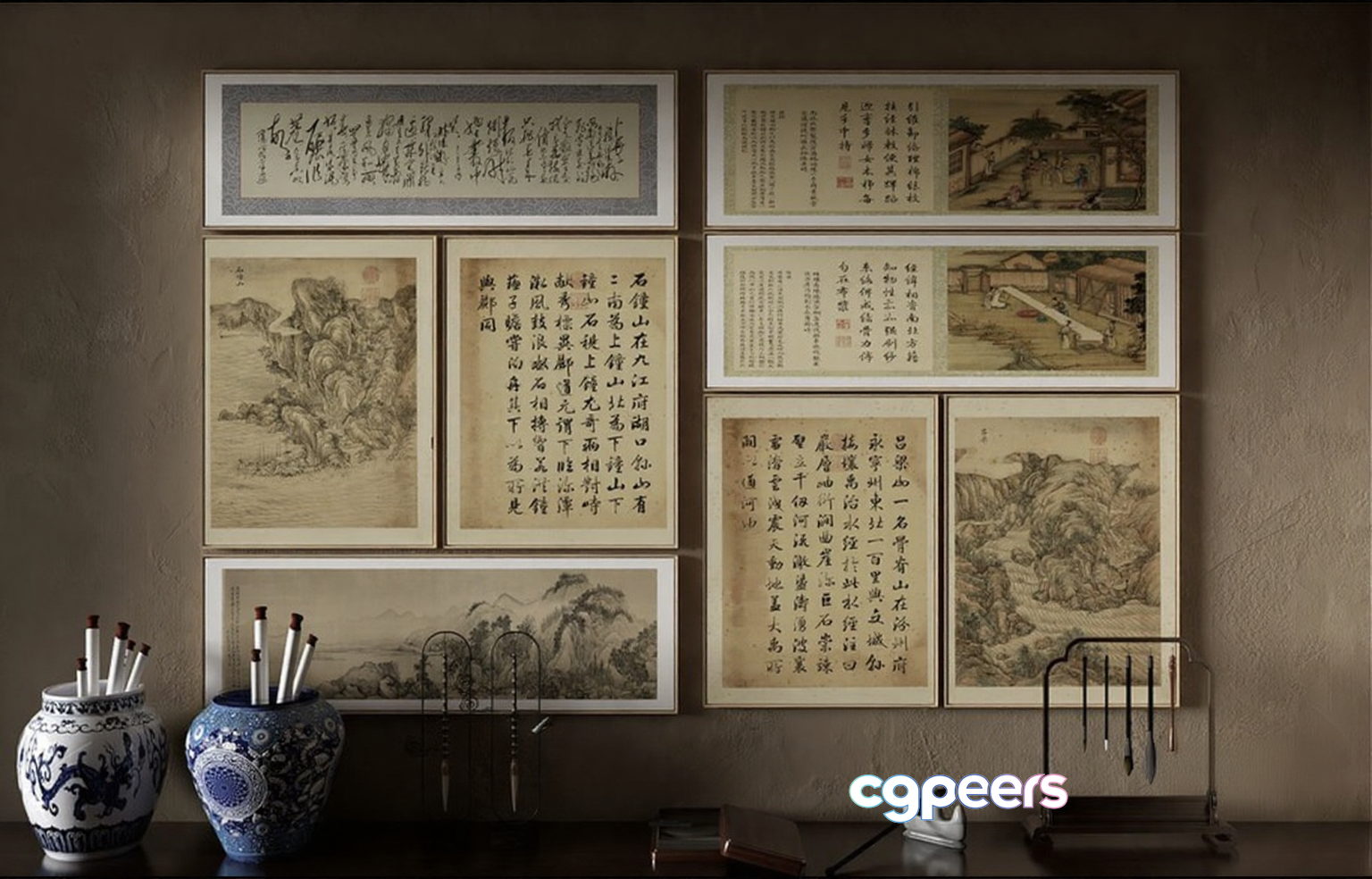 Traditional Chinese Artwork 3D Model - 14620 - VRAY Render Traditional Chinese Artwork 3D Model - 14620 - VRAY Render