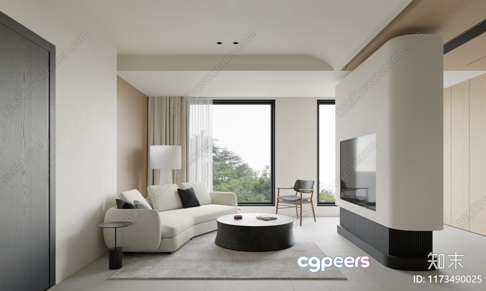 Modern Living Room 3D Model - 12471 - VRAY Render