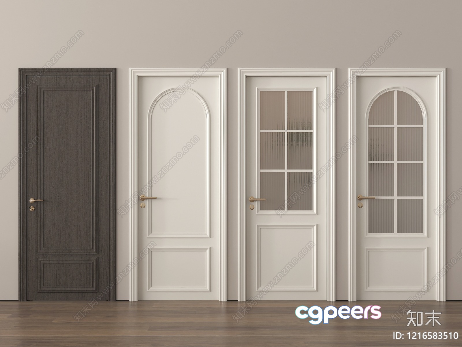 Modern White Doors 3D Model - 15278 - VRAY Render