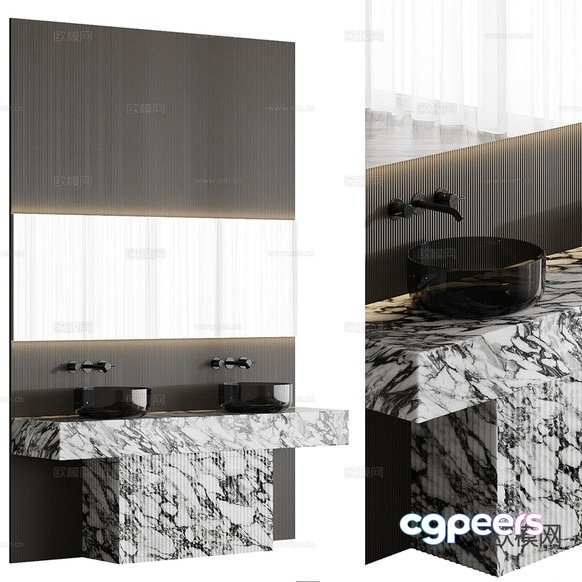 Modern Bathroom Vanity 3D Model - 13178 - CORONA Render