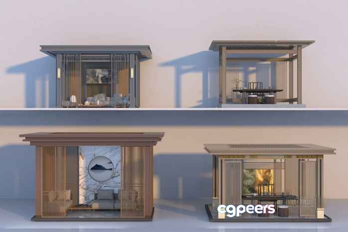 Wooden Japanese-Style House Models 3D Model - 22356 - VRAY Render
