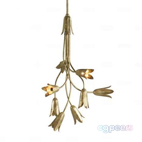 Gold Light Fixture 3D Model - 22578 - VRAY Render