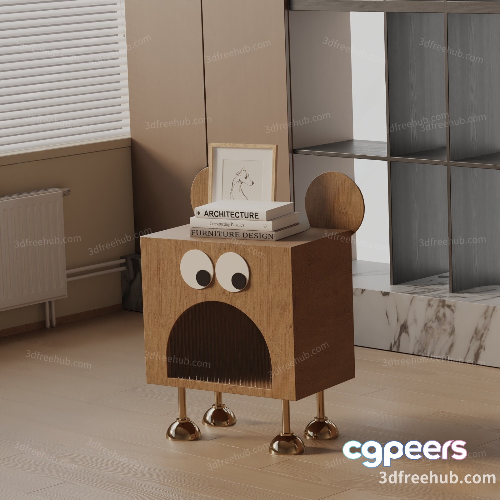 A Wooden Box With A Face 3D Model - 18752 - VRAY Render A Wooden Box With A Face 3D Model - 18752 - VRAY Render