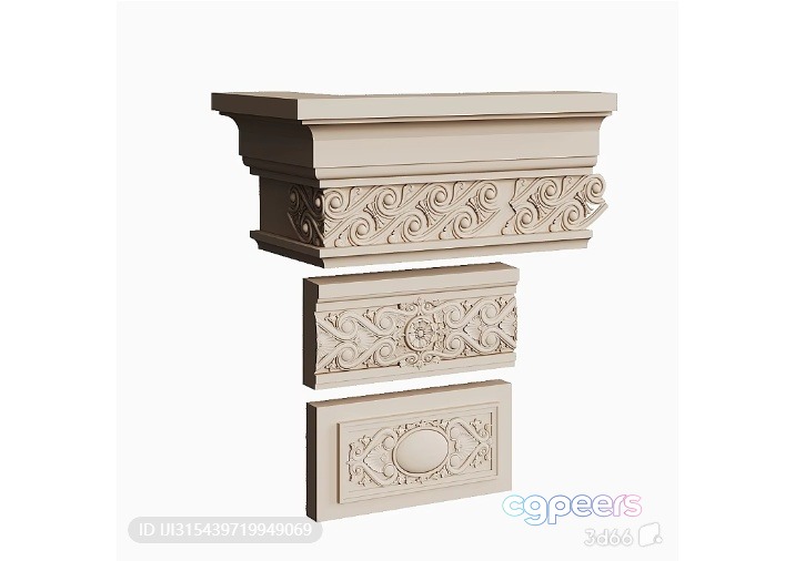 Decorative Wall Molding 3D Model - 543 - VRAY Render Decorative Wall Molding 3D Model - 543 - VRAY Render