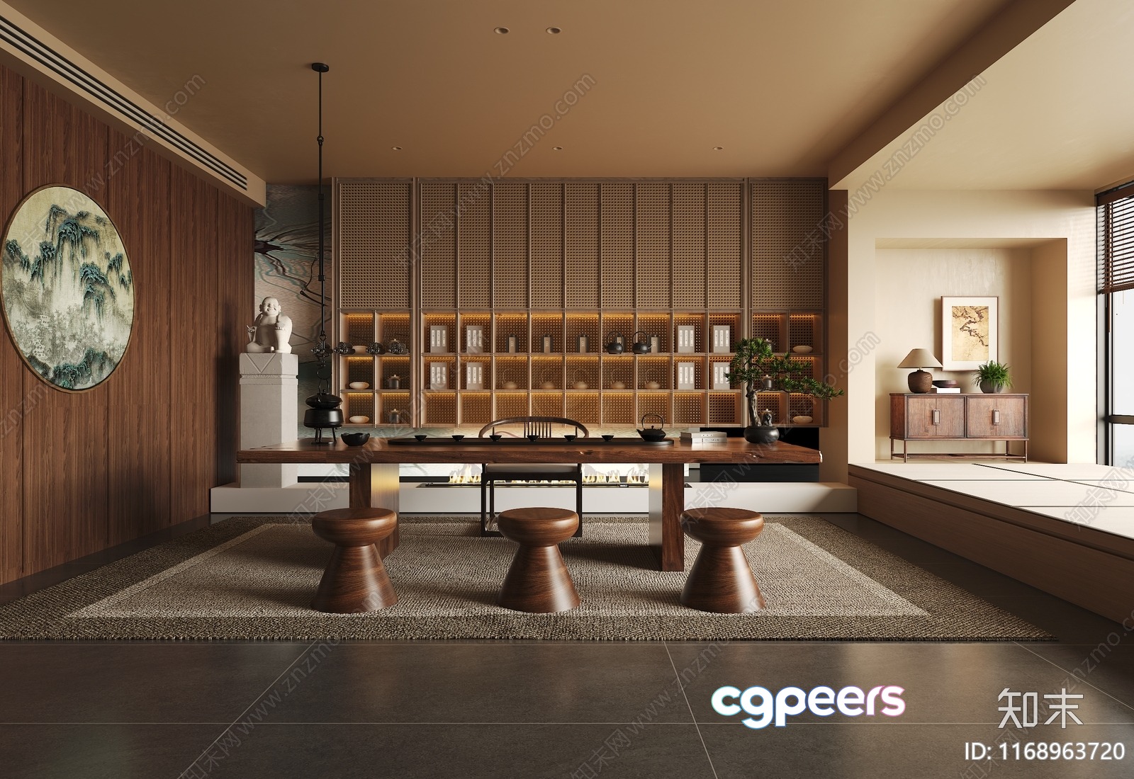 Modern Asian Dining Room 3D Model - 10307 - VRAY Render Modern Asian Dining Room 3D Model - 10307 - VRAY Render