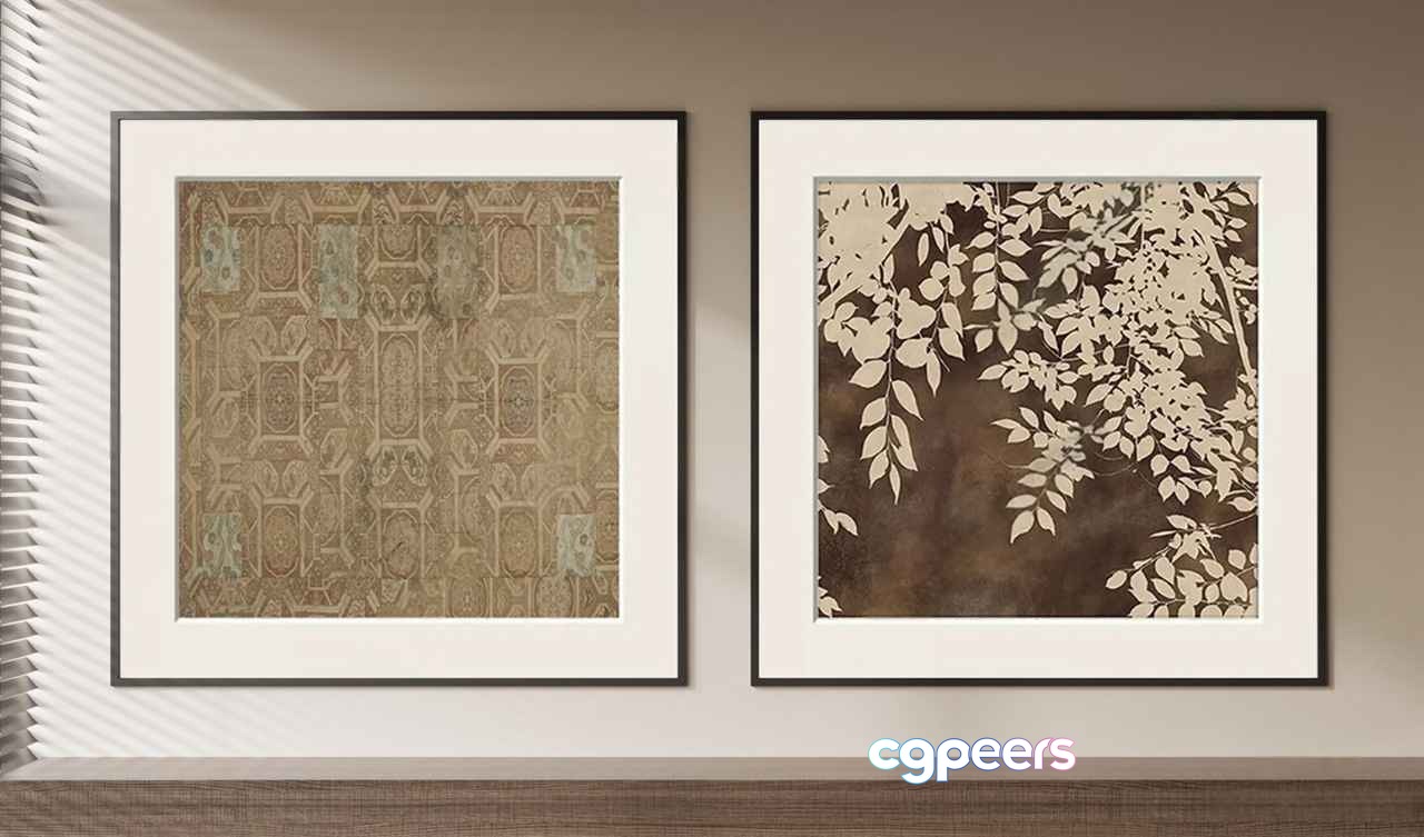 Two Framed Art Pieces 3D Model - 21502 - VRAY Render