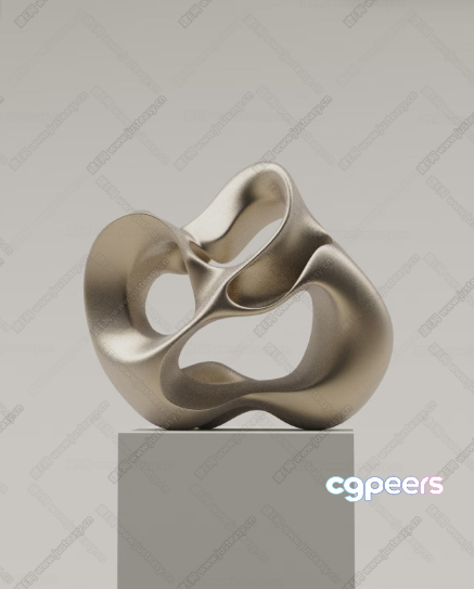 A Modern Metallic Sculpture 3D Model - 23043 - CORONA Render A Modern Metallic Sculpture 3D Model - 23043 - CORONA Render