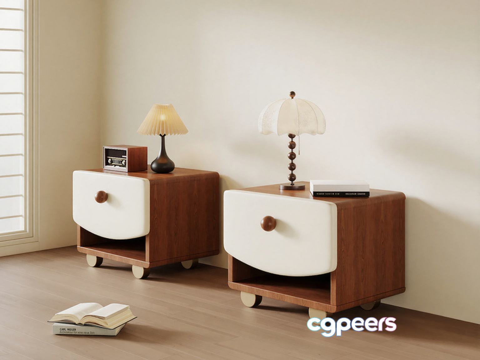 Mid-Century Modern Nightstands 3D Model - 13567 - VRAY Render Mid-Century Modern Nightstands 3D Model - 13567 - VRAY Render