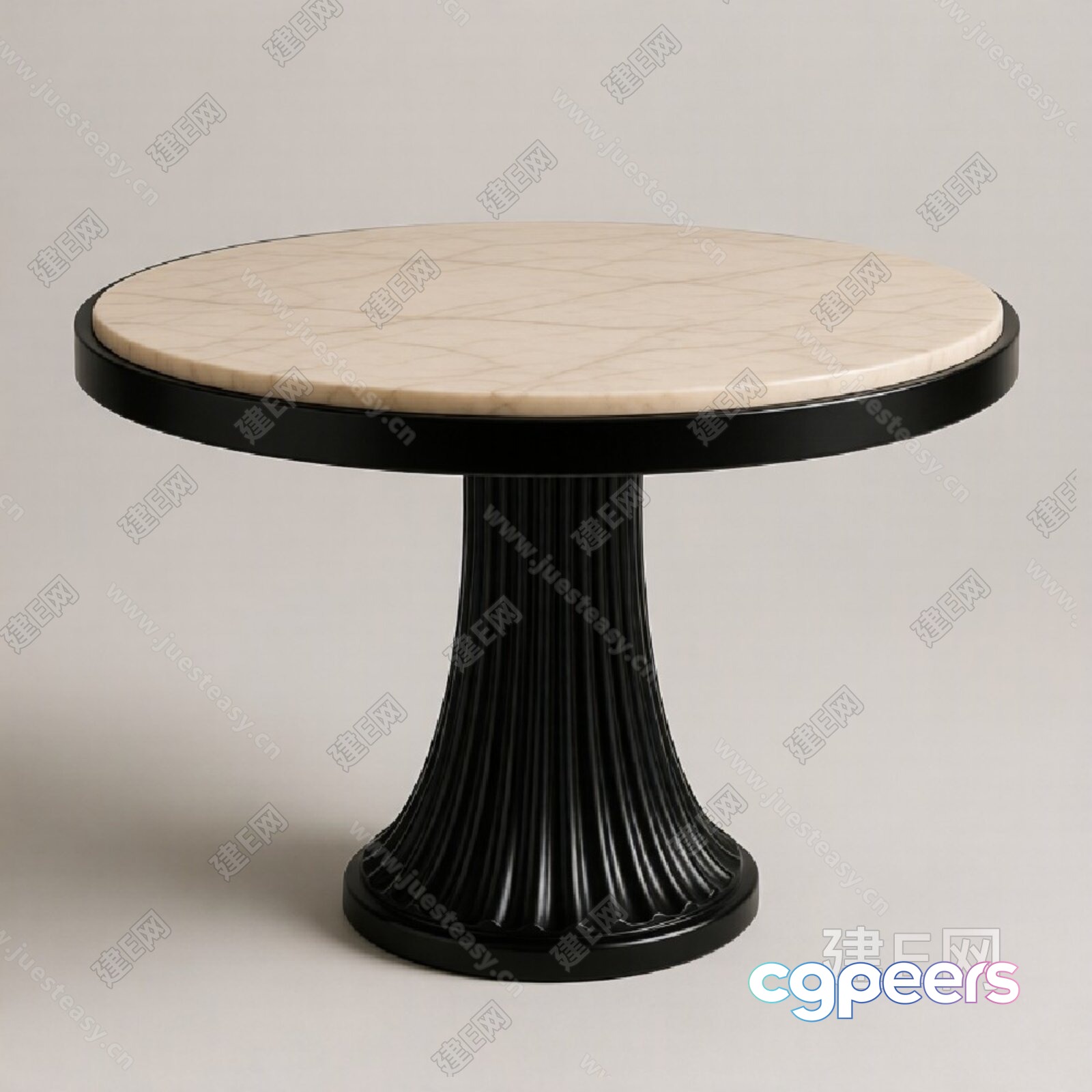 A Small Table With A Marble Top 3D Model - 17122 - VRAY Render