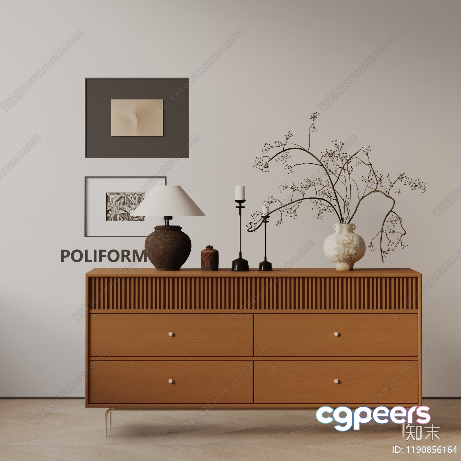 Modern Dresser With Drawers 3D Model - 11228 - VRAY Render