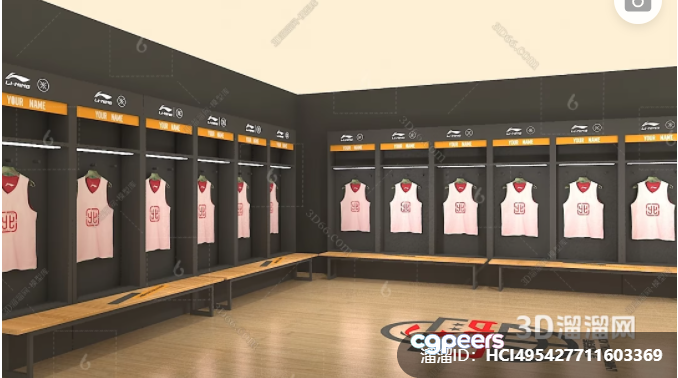 A Sports Locker Room 3D Model - 5597 - VRAY Render