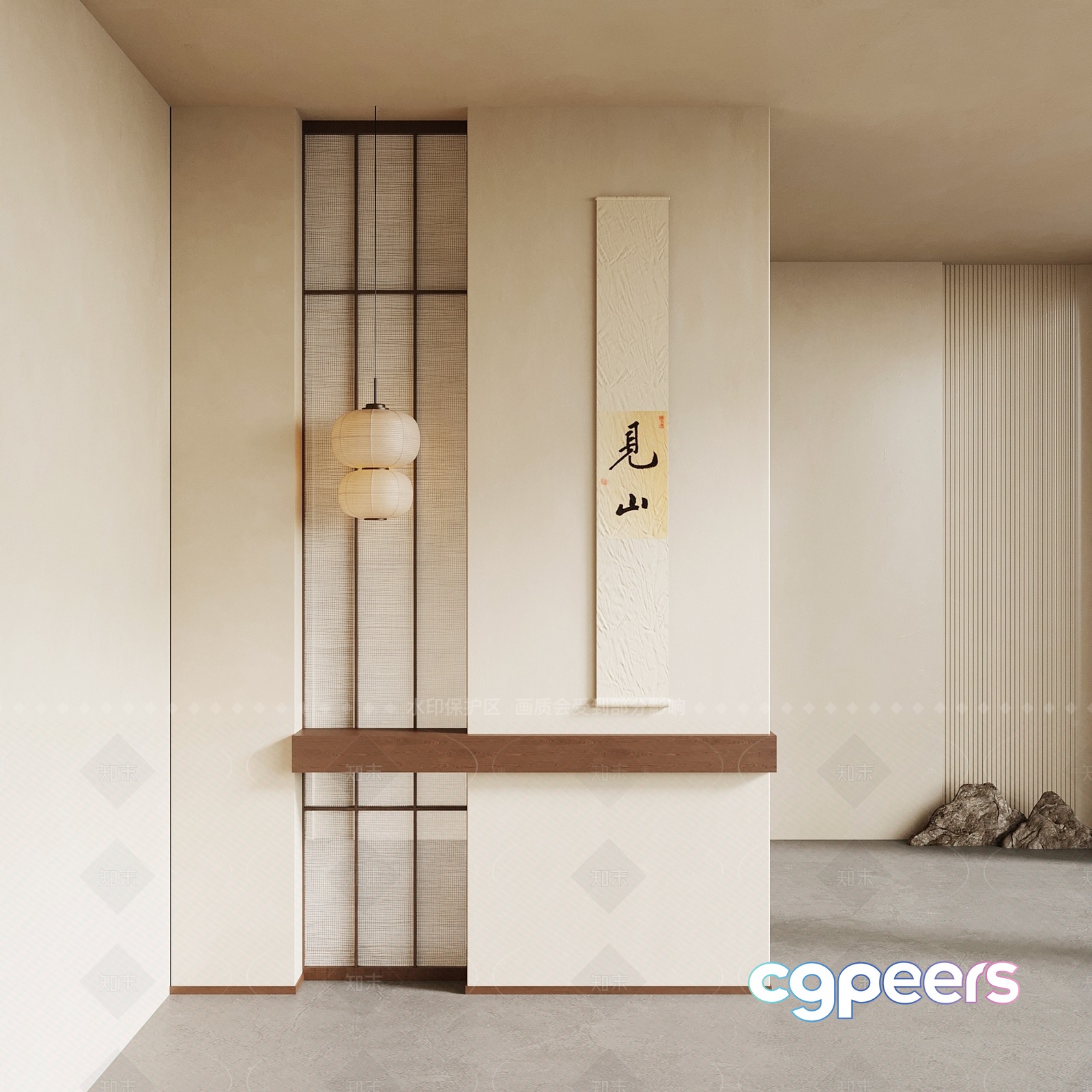 Modern Japanese-Inspired Room 3D Model - 20045 - VRAY Render