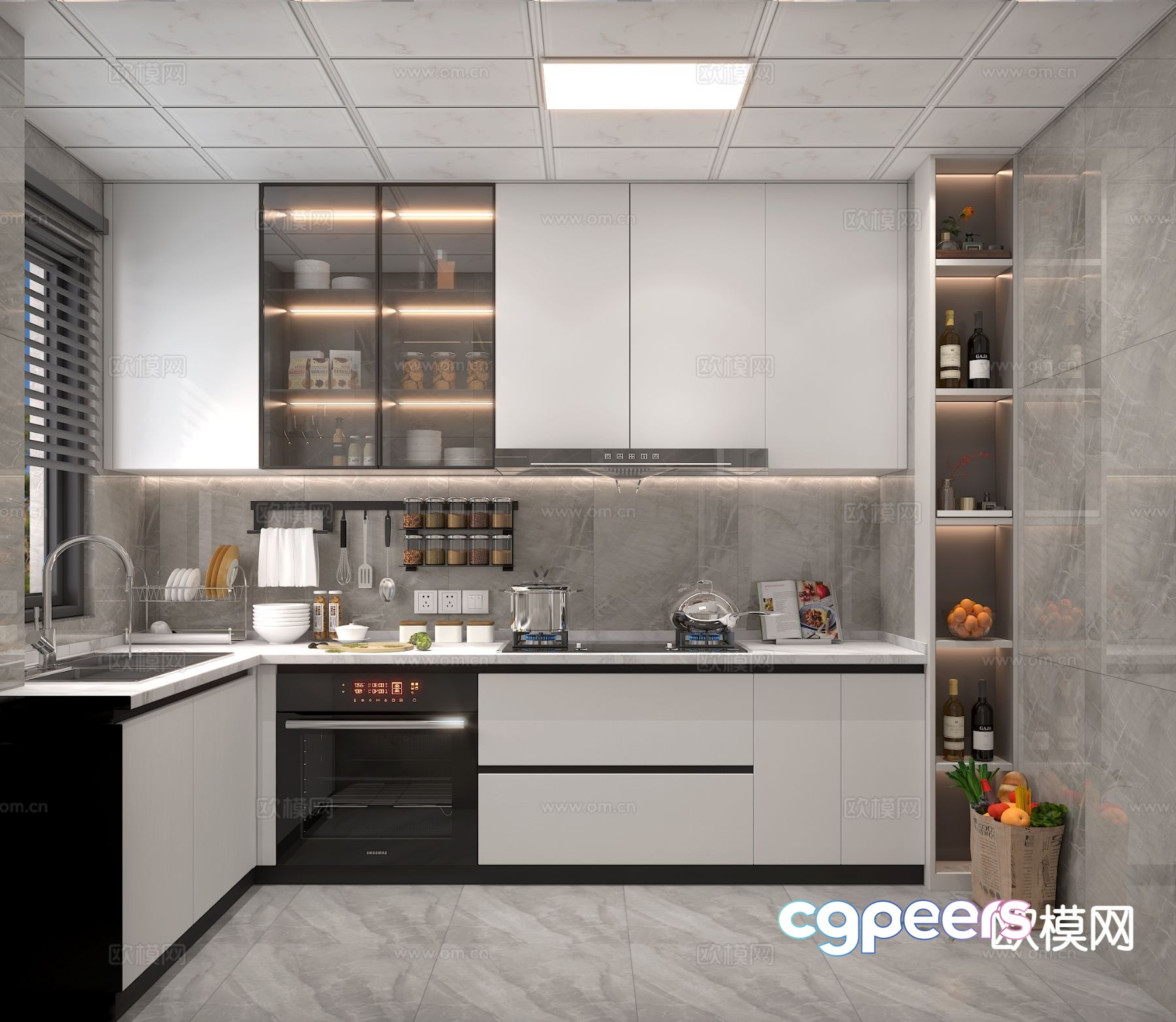 Modern Kitchen Design 3D Model - 11167 - VRAY Render Modern Kitchen Design 3D Model - 11167 - VRAY Render