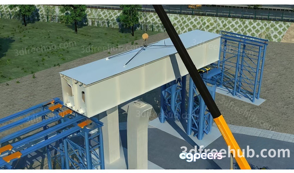 A 3D Rendering Of A Crane And Building Materials With A Watermark 3D Model - 21100 - VRAY Render