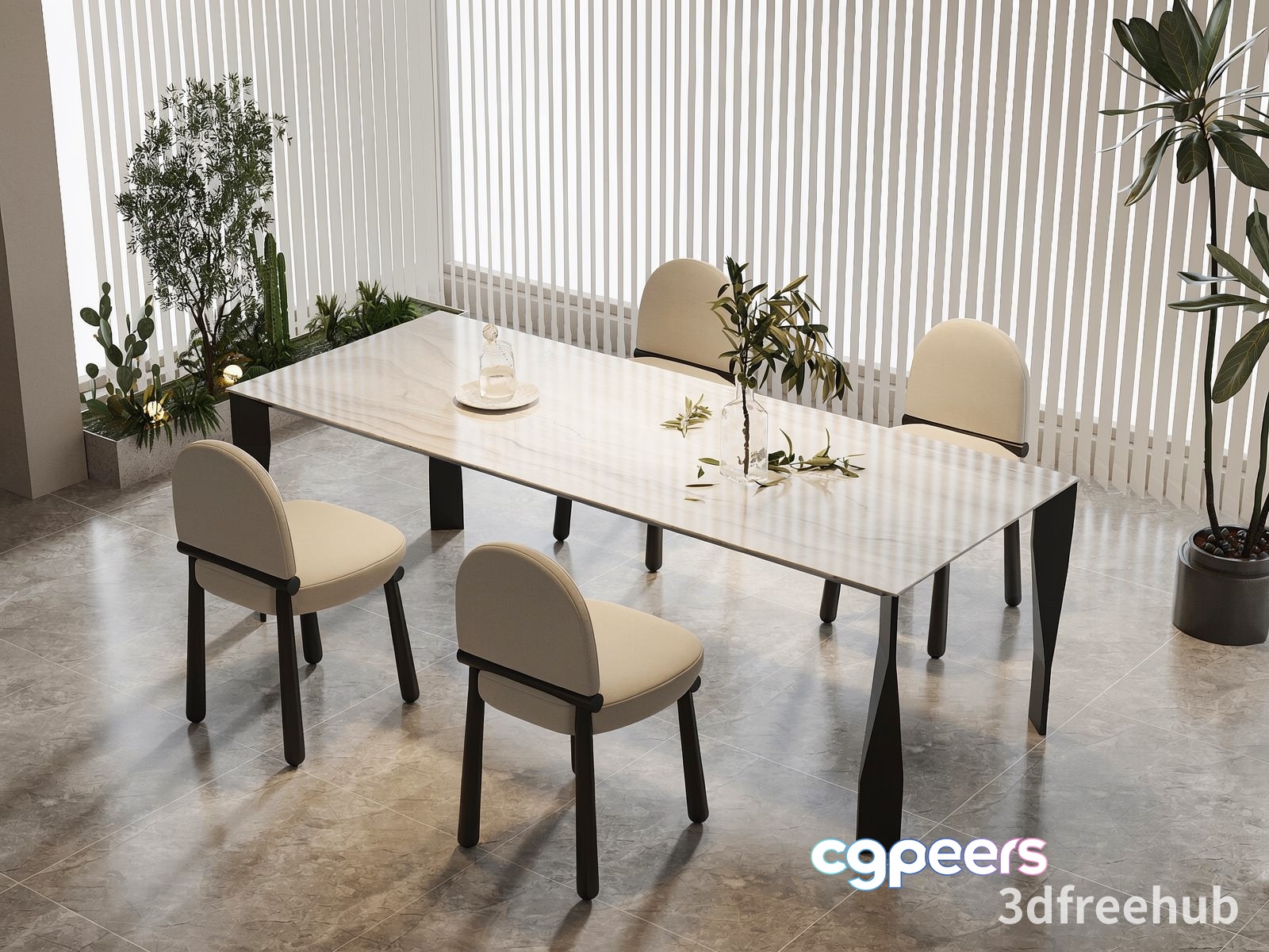 Modern Dining Room 3D Model - 23530 - VRAY Render Modern Dining Room 3D Model - 23530 - VRAY Render