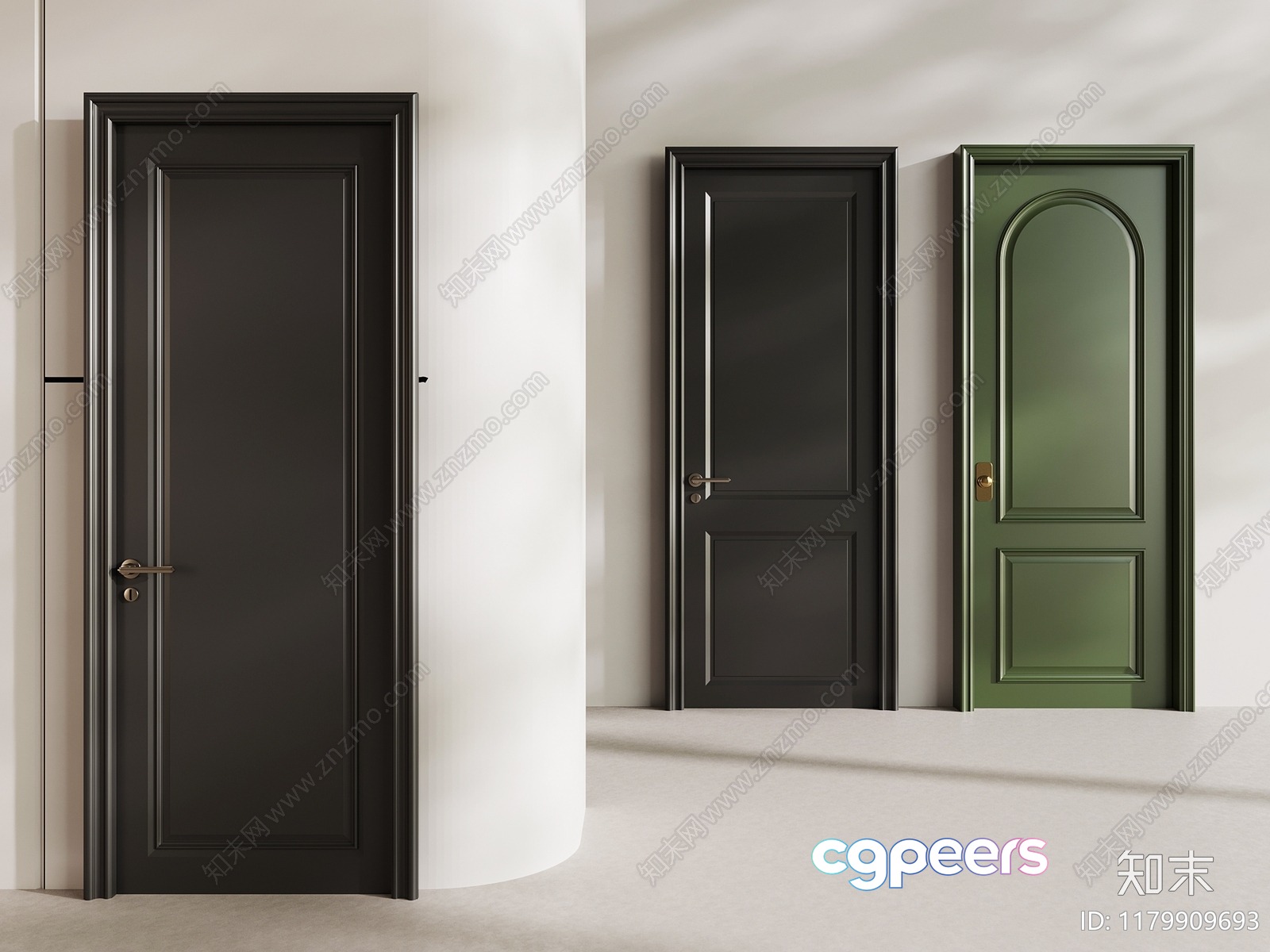 Three Doors 3D Model - 1211 - VRAY Render Three Doors 3D Model - 1211 - VRAY Render