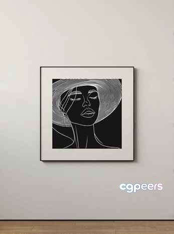 Black And White Abstract Art 3D Model - 16753 - VRAY Render