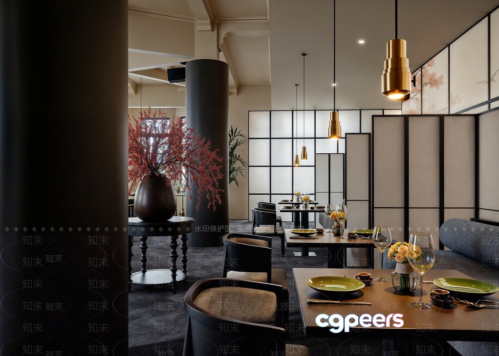 Modern Dining Room 3D Model - 9855 - VRAY Render Modern Dining Room 3D Model - 9855 - VRAY Render