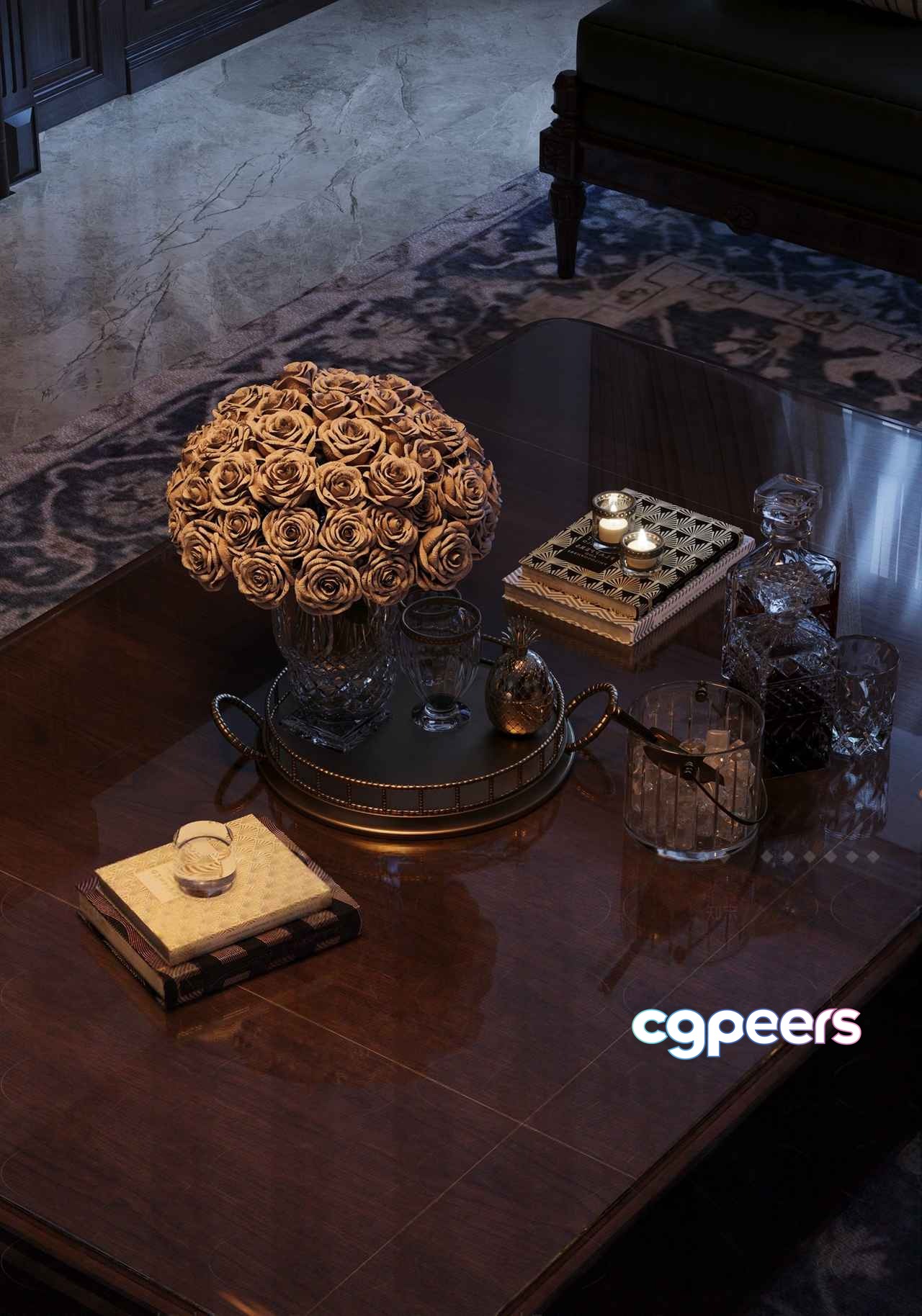 A Dark Wood Coffee Table 3D Model - 17838 - CORONA Render A Dark Wood Coffee Table 3D Model - 17838 - CORONA Render