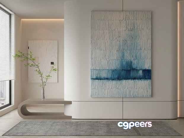Modern Abstract Painting 3D Model - 22135 - VRAY Render