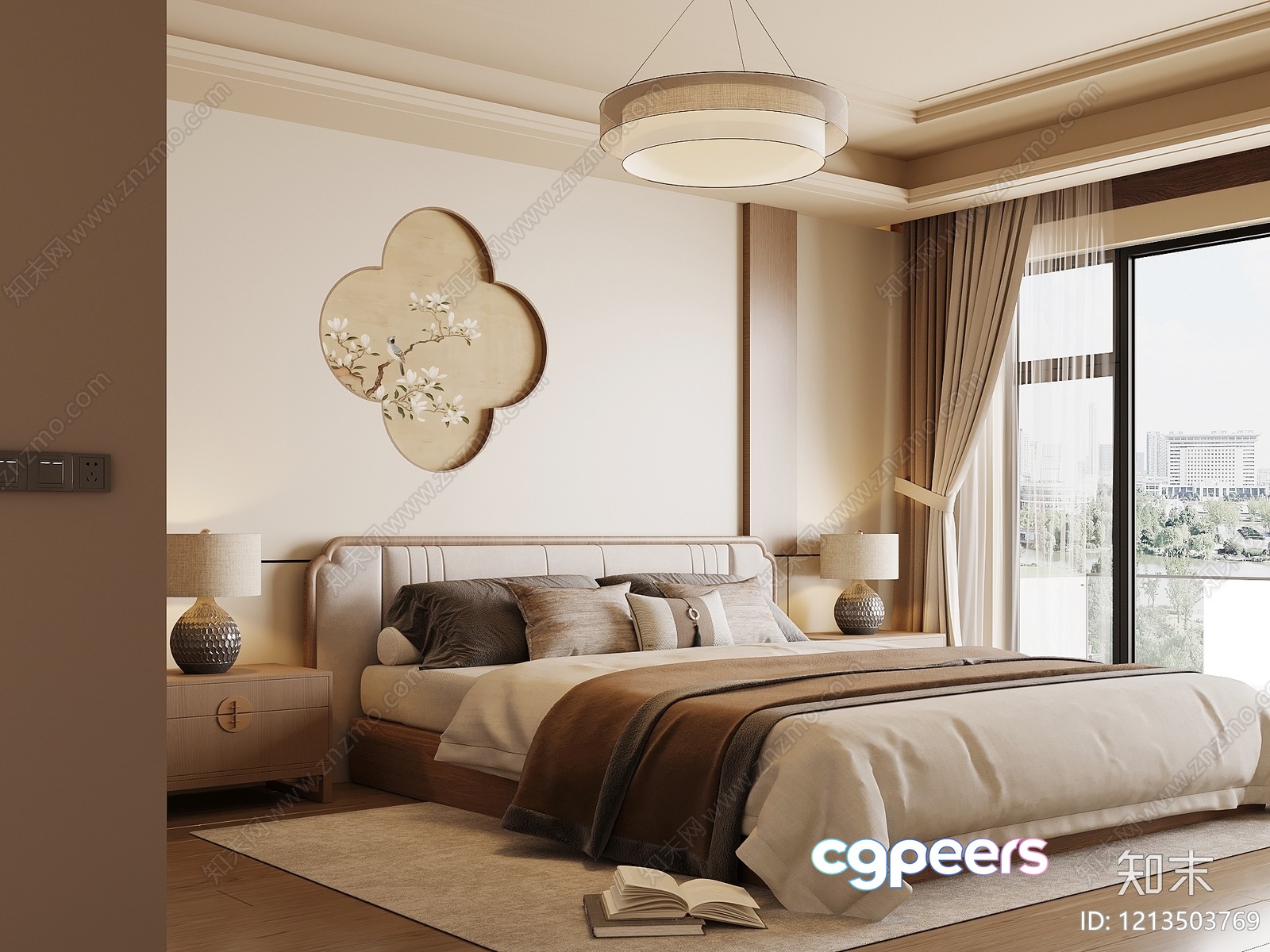 Cozy Modern Bedroom 3D Model - 21145 - VRAY Render