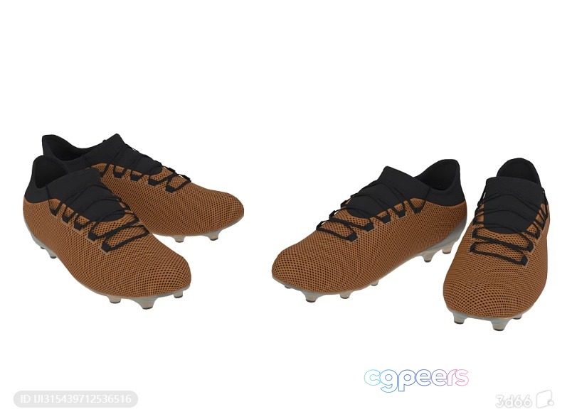 A Pair Of Brown And Black Nike Soccer Cleats 3D Model - 317 - VRAY Render