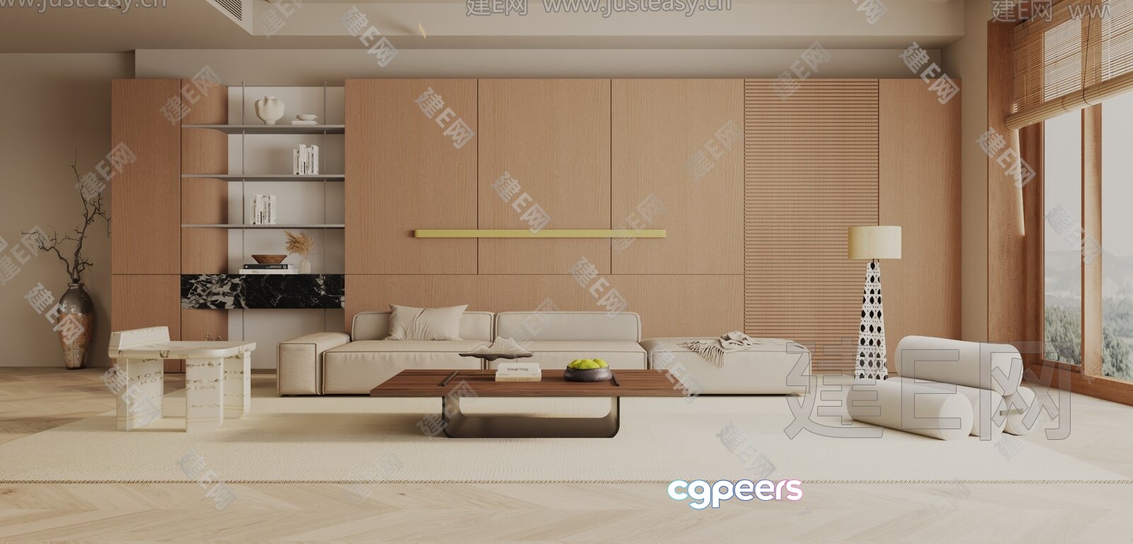 Modern Living Room 3D Model - 6835 - VRAY Render