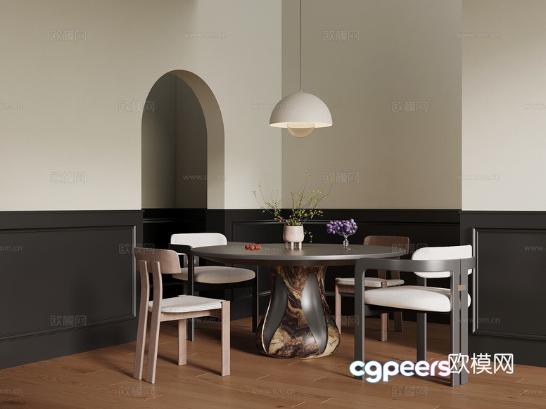 Modern Dining Room 3D Model - 4029 - VRAY Render