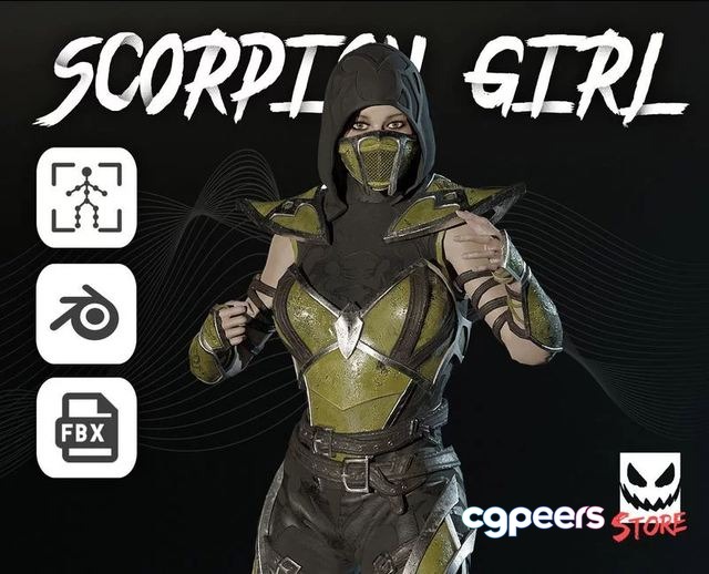3D Game Assets - Scorpion Girl Low-poly 3D Game Assets - Scorpion Girl Low-poly