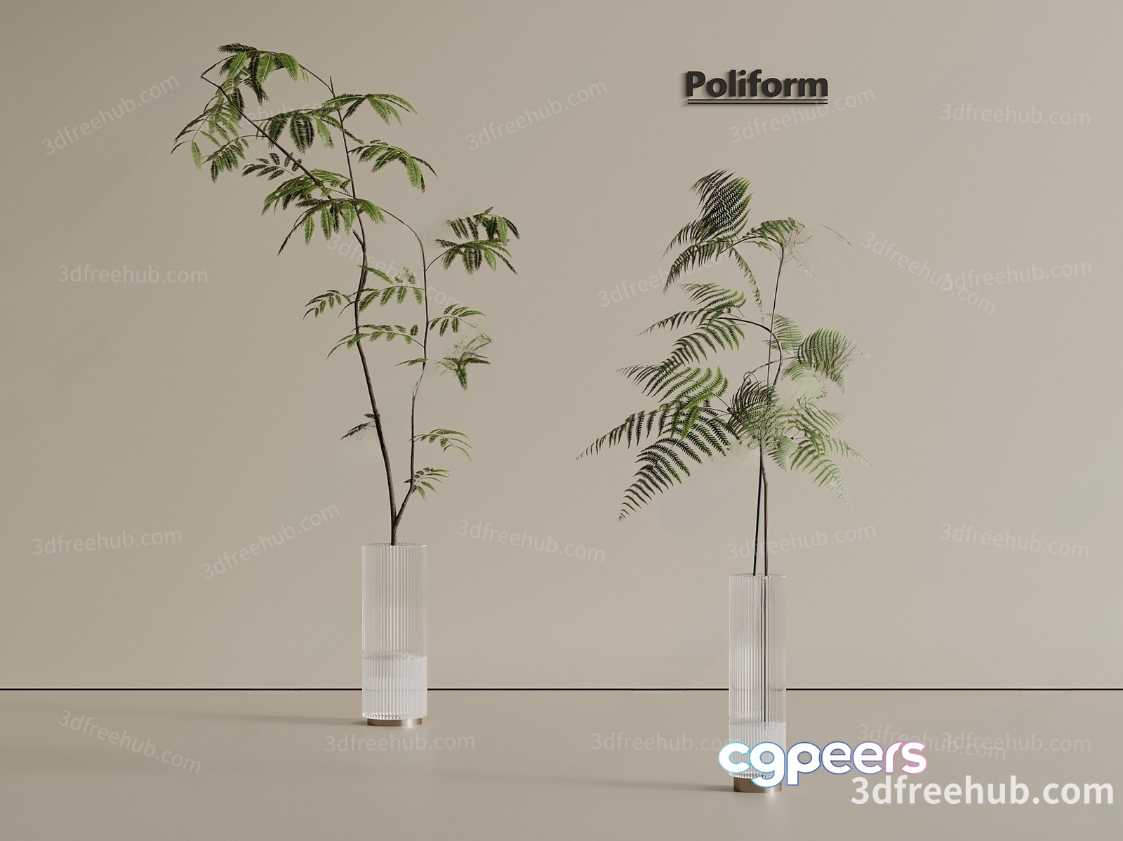 Minimalist Plant Decor 3D Model - 19278 - VRAY Render