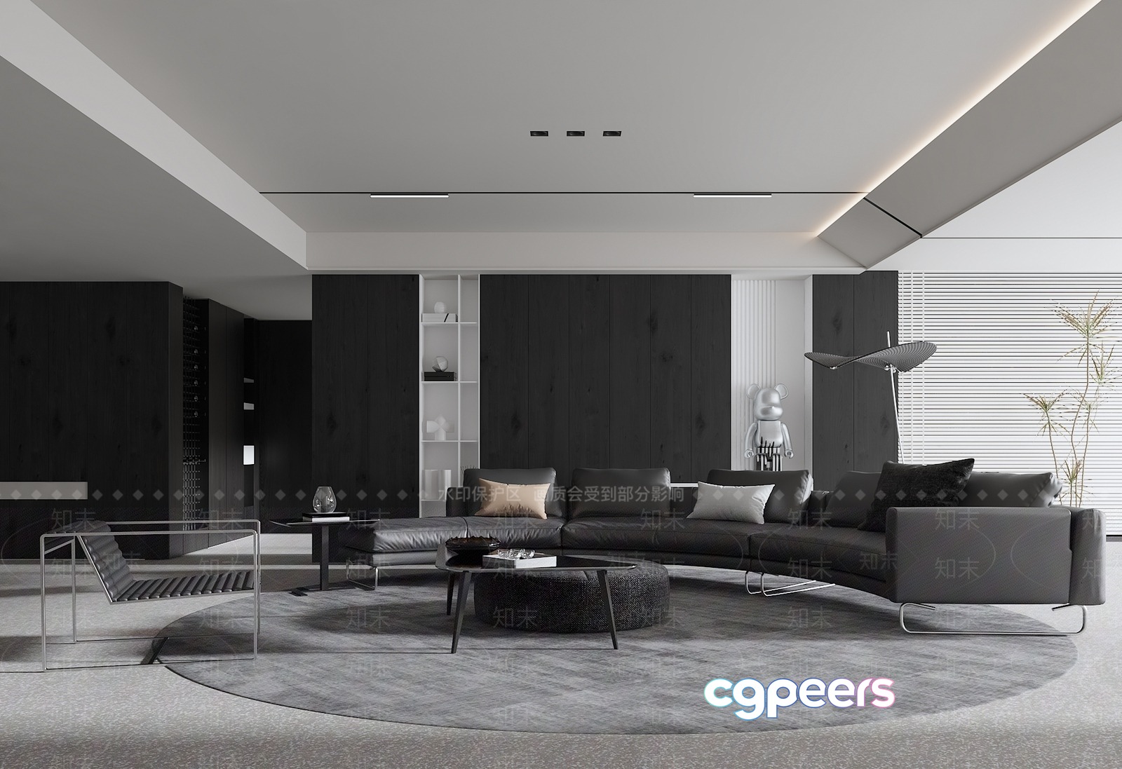 Modern Living Room 3D Model - 12718 - VRAY Render