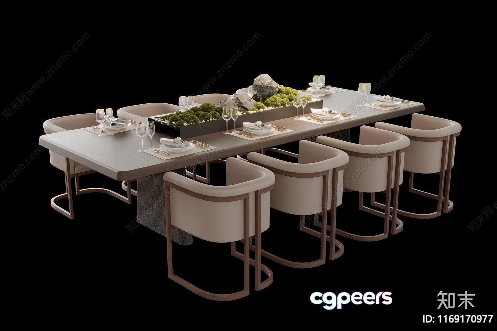 Modern Dining Table 3D Model - 17109 - VRAY Render Modern Dining Table 3D Model - 17109 - VRAY Render