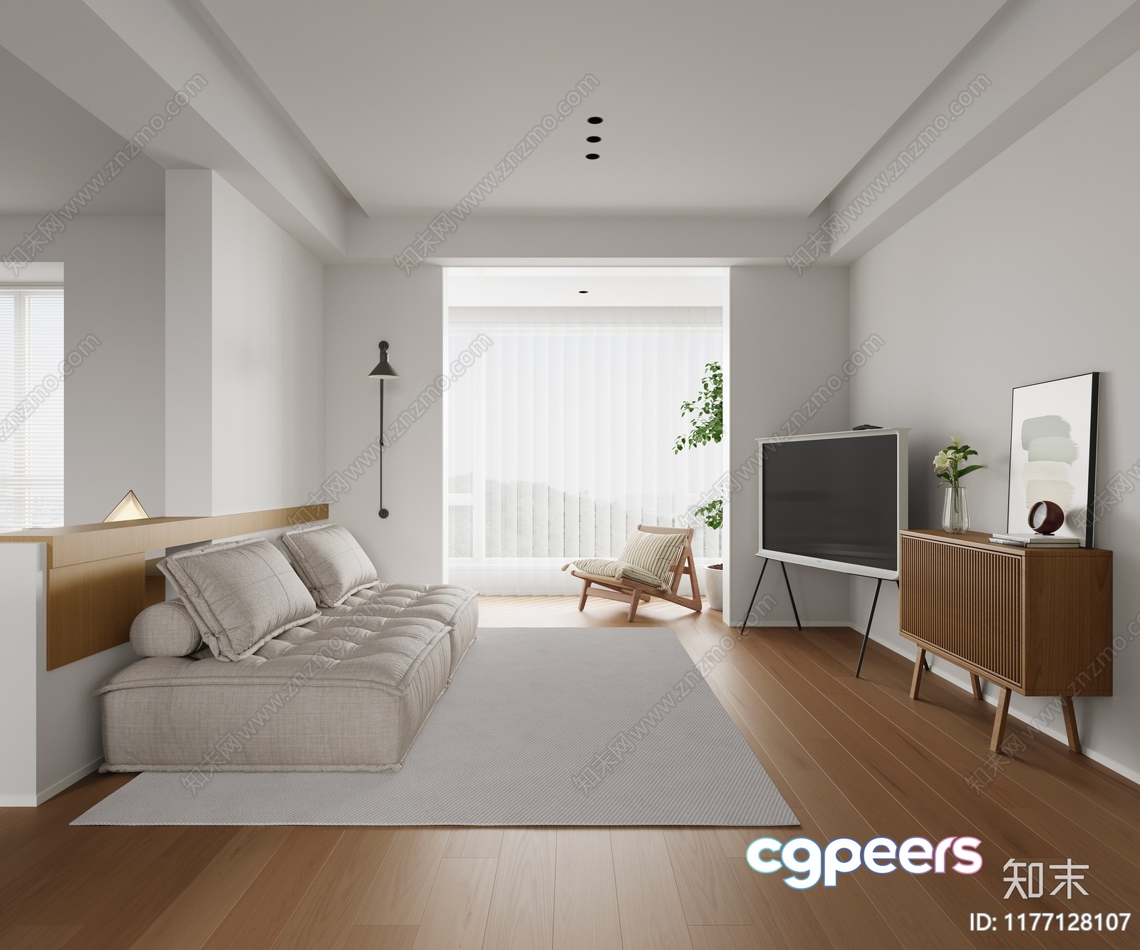 Modern Living Room 3D Model - 17714 - VRAY Render