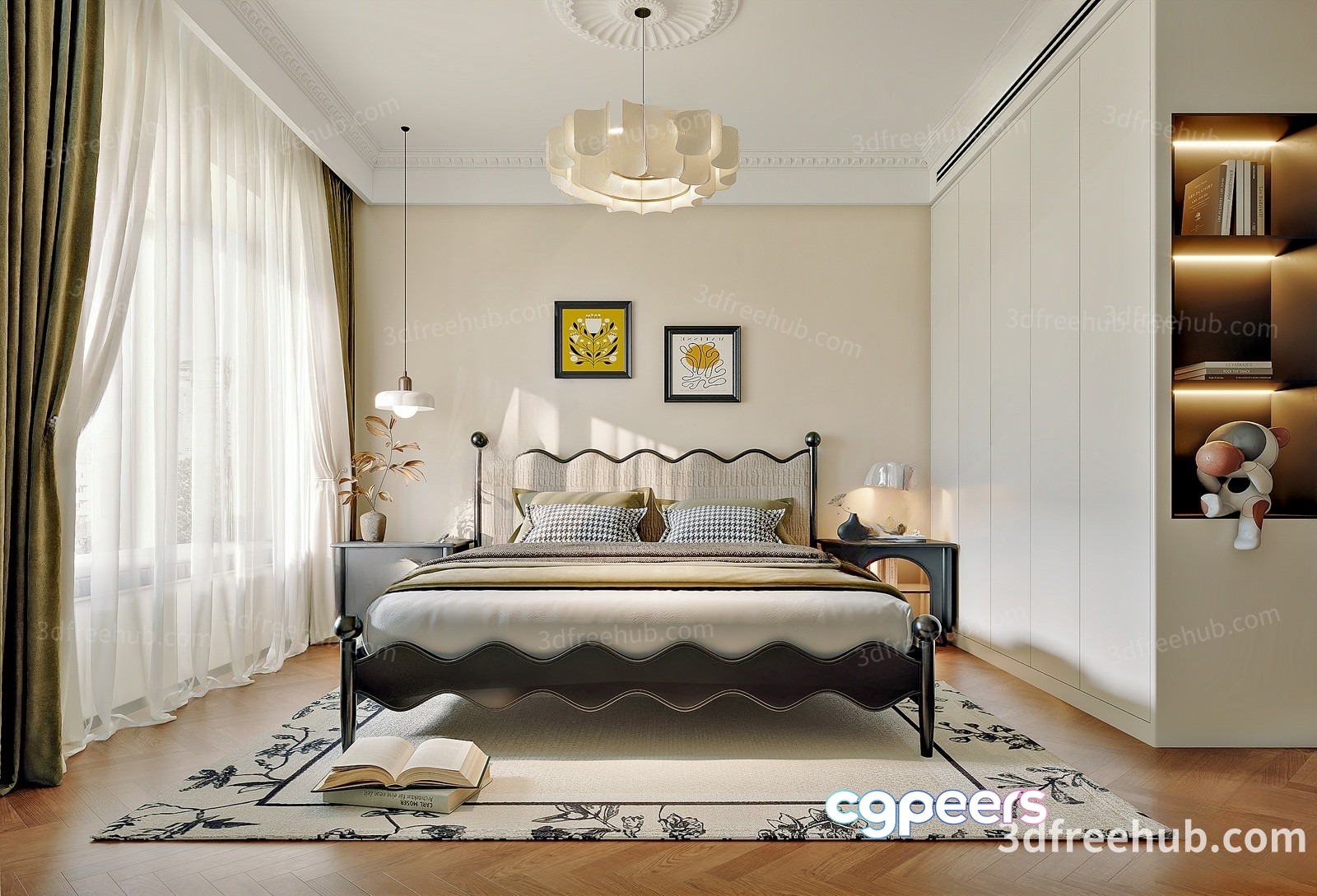 Cozy Bedroom 3D Model - 19156 - VRAY Render