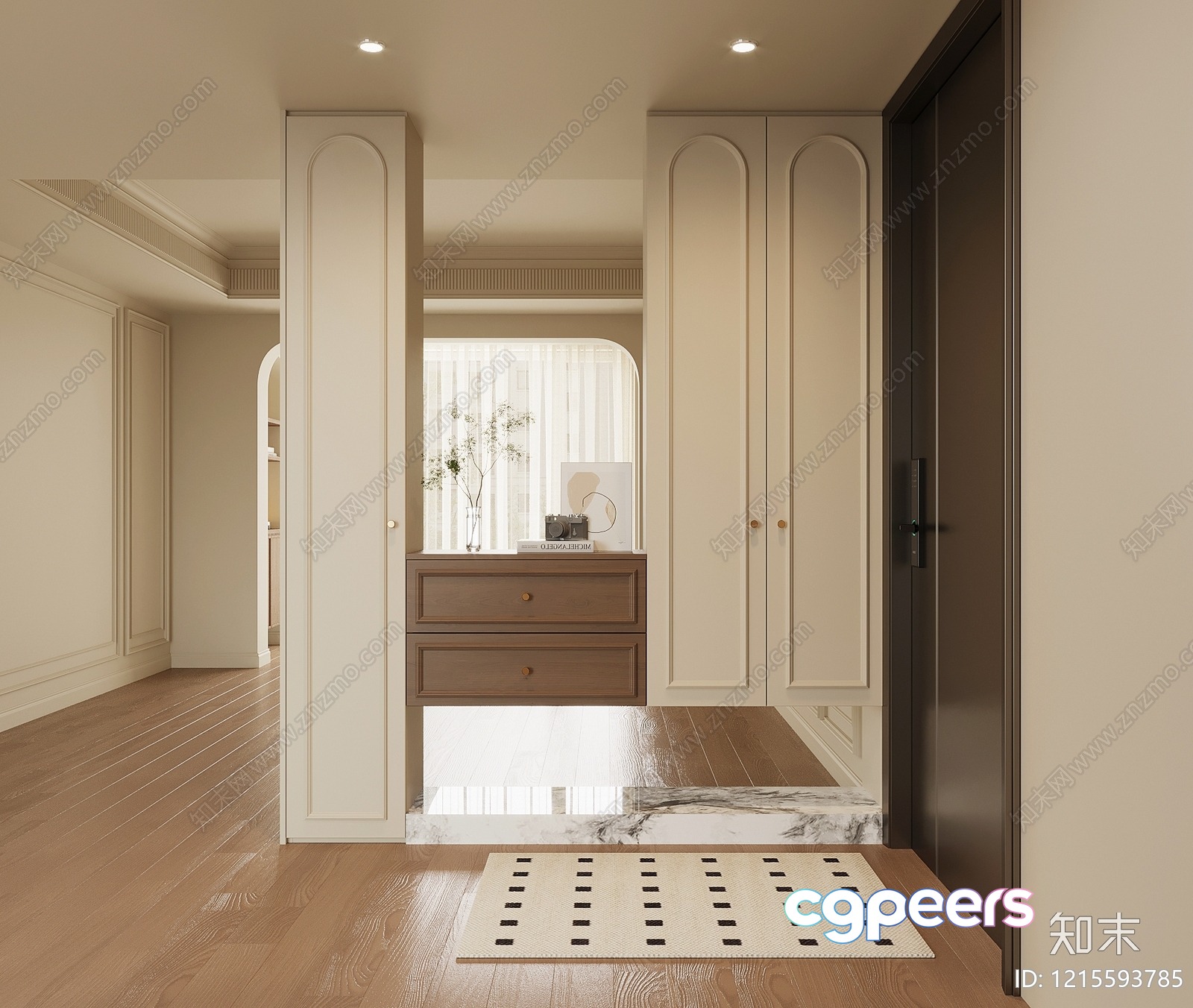 Modern Minimalist Entryway 3D Model - 18181 - VRAY Render