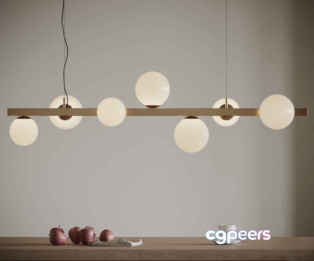 Gold Light Fixture 3D Model - 19009 - VRAY Render