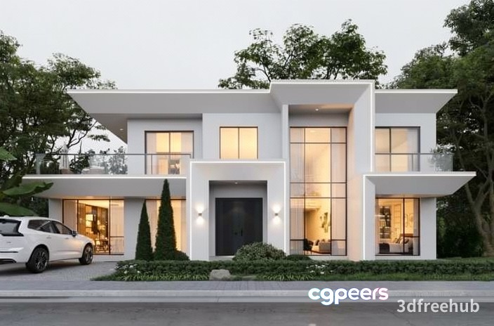 Modern White House 3D Model - 20856 - VRAY Render