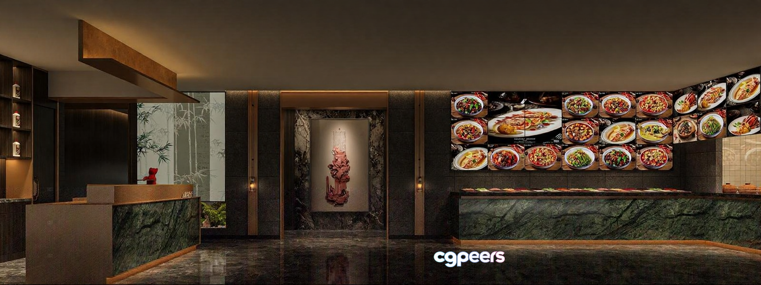 Modern Asian Restaurant 3D Model - 11913 - VRAY Render Modern Asian Restaurant 3D Model - 11913 - VRAY Render